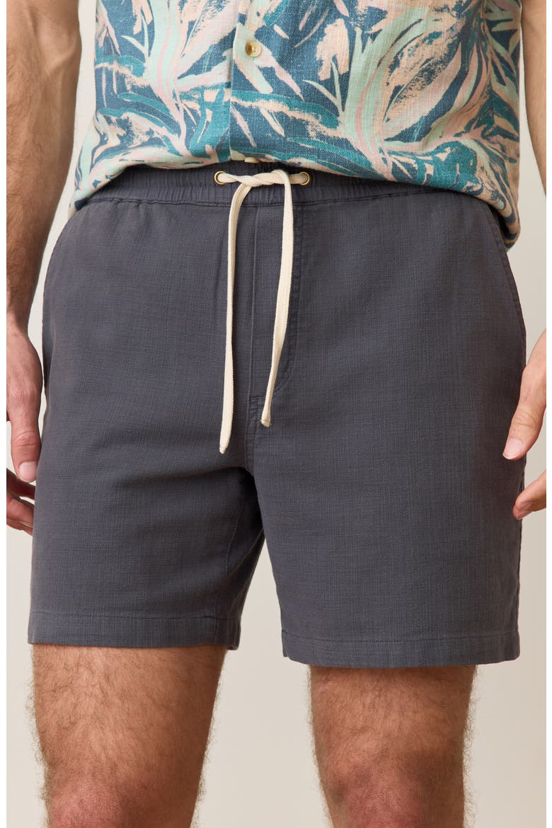 Saturday 6-Inch Drawstring Beach Shorts, Alternate, color, FADED BLACK