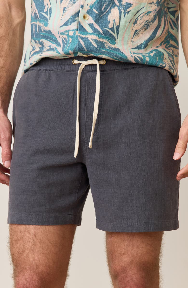 Marine Layer Saturday 6-Inch Drawstring Beach Shorts, Alternate, color, Faded Black