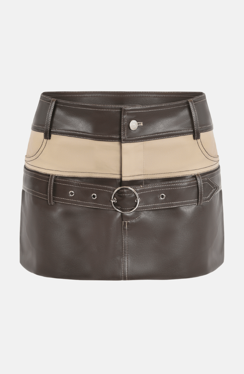 OW Collection BETTY Skirt, Alternate, color, Brown / Beige