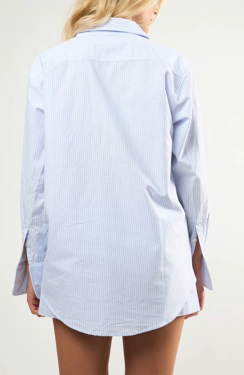 Viens Avec Moi The Hamptons Ocford Cotton Shirt, Alternate, color, Blue