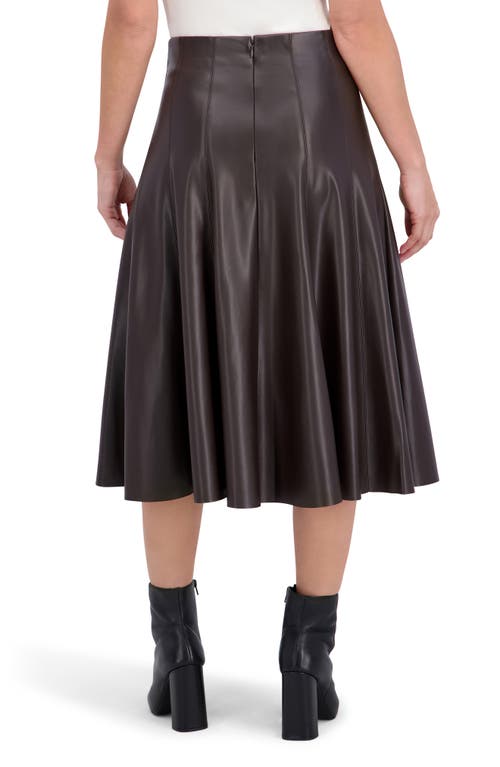Ookie & Lala Supersoft Faux Leather Pocketed Maxi Skirt In Brown