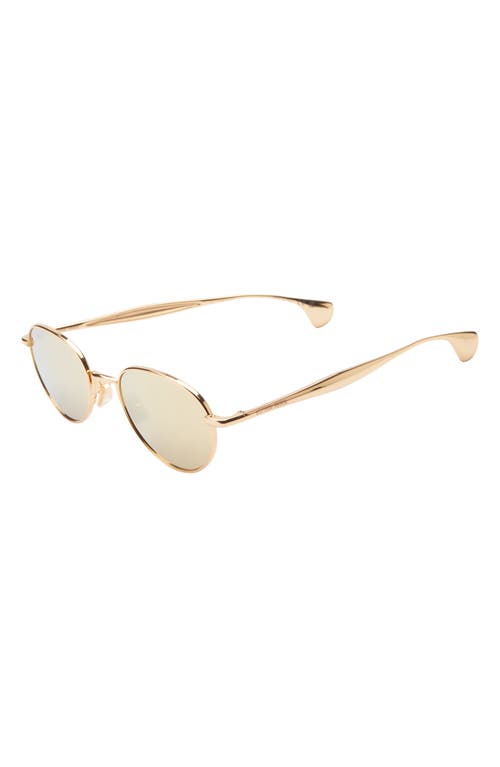Bottega Veneta 50mm Small Oval Sunglasses In Gold