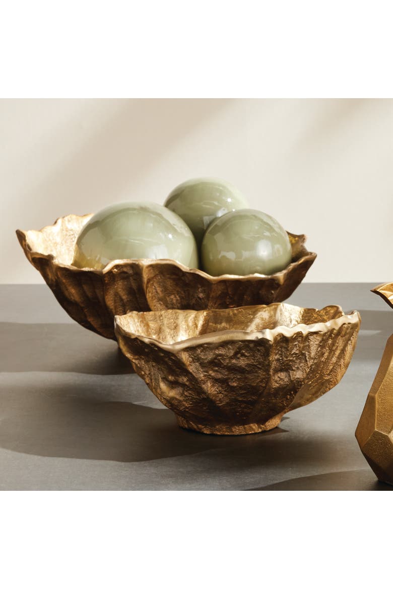 Ostra Decorative Bowls Set of 2, Alternate, color, Gold