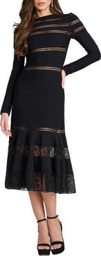 Tadashi Shoji Pintuck Flare Midi Dress