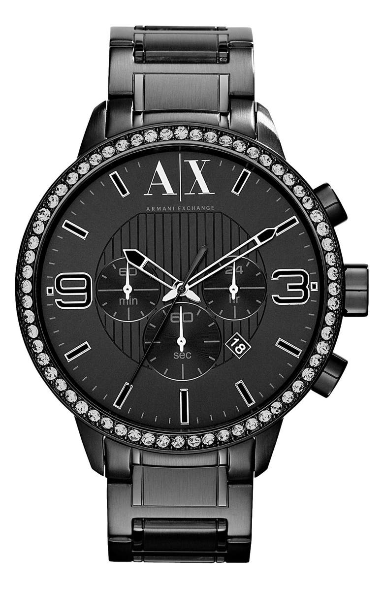 AX Armani Exchange Crystal Bezel Watch, 48mm, Main, color,