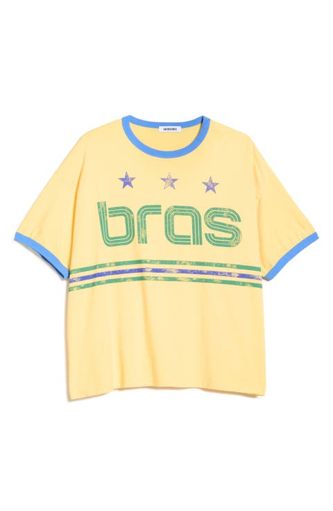 Brazil World Cup Graphic Cotton Ringer T-Shirt
