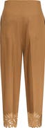 Maison Common Embroidered Cotton Trousers With Belt