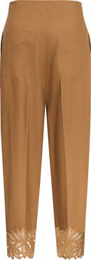 Maison Common Embroidered Cotton Trousers With Belt