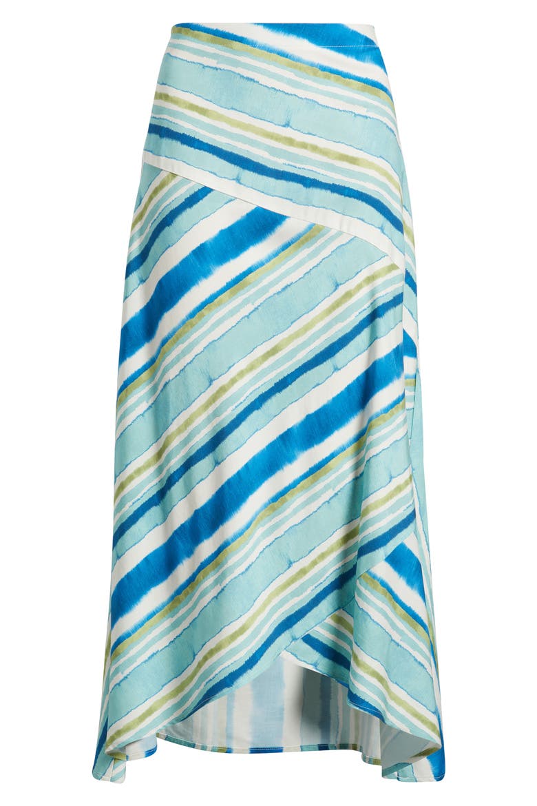 Spliced Print Maxi Skirt, Alternate, color, PEAR/ CADET BLUE