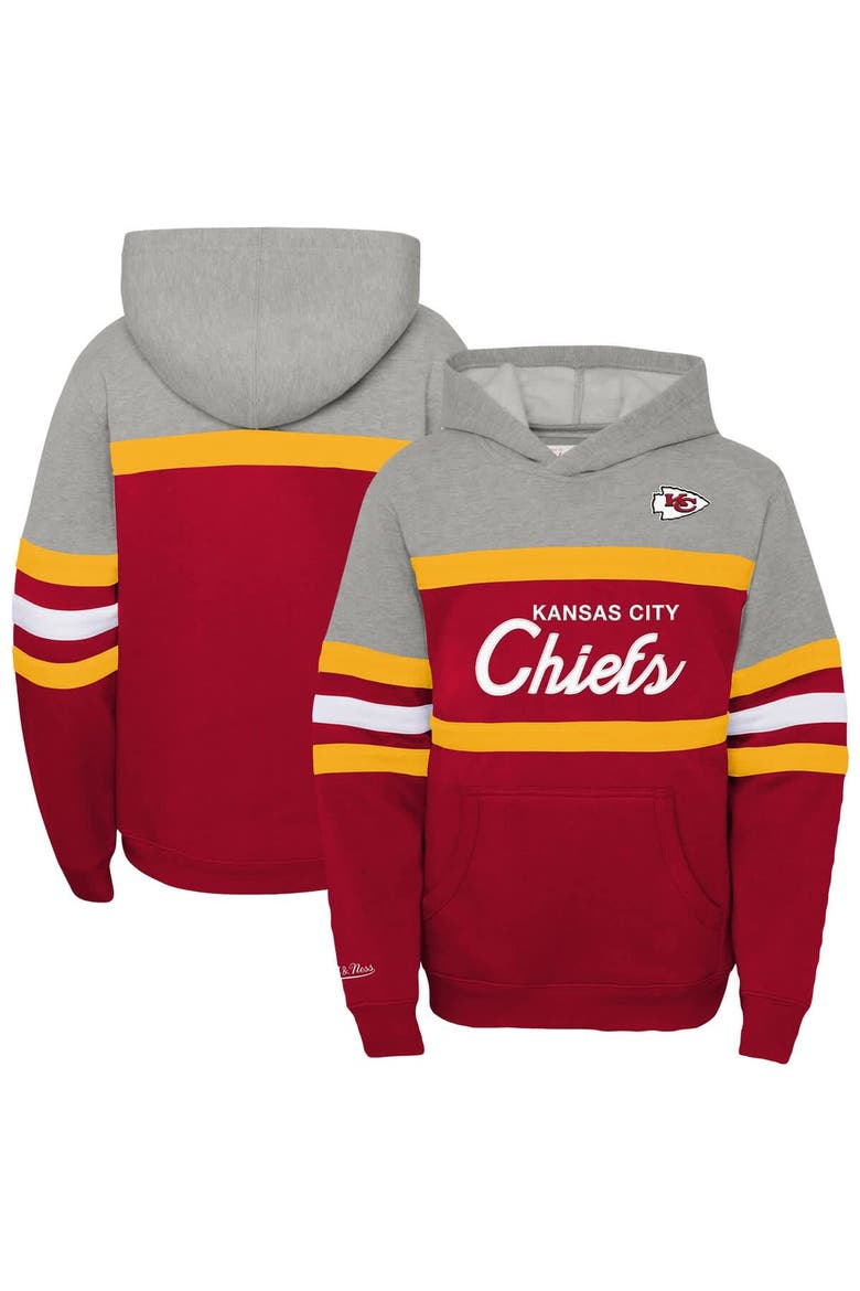 Youth Mitchell & Ness  Red Kansas City Chiefs Throwback Head Coach Pullover Hoodie, Alternate, color, Red