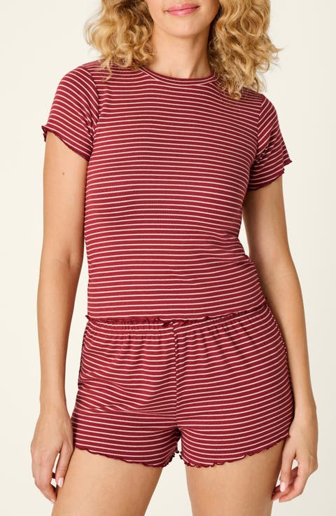 Pretty Stripes Short Sleeve Sleep Top