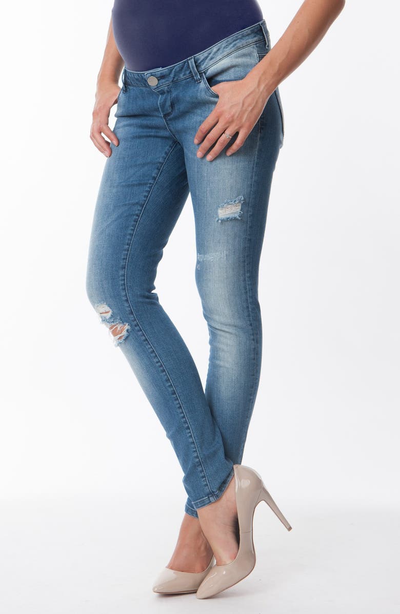 Seraphine 'Gerie' Ripped Maternity Skinny Jeans, Main, color, 