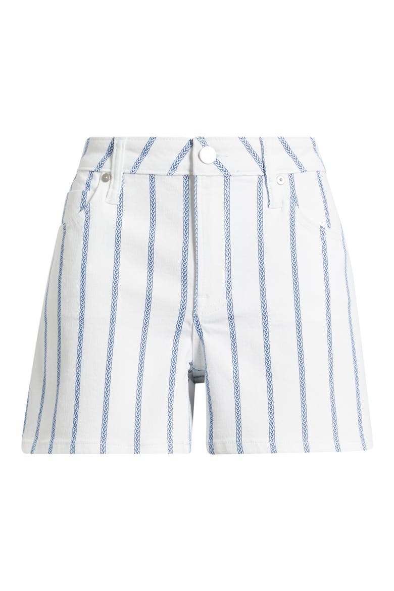 Stripe Denim Shorts, Alternate, color, WHITE/ COBALT