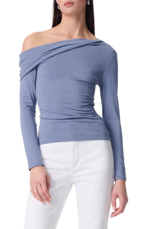 Simonette Twisted One-Shoulder Long Sleeve Top