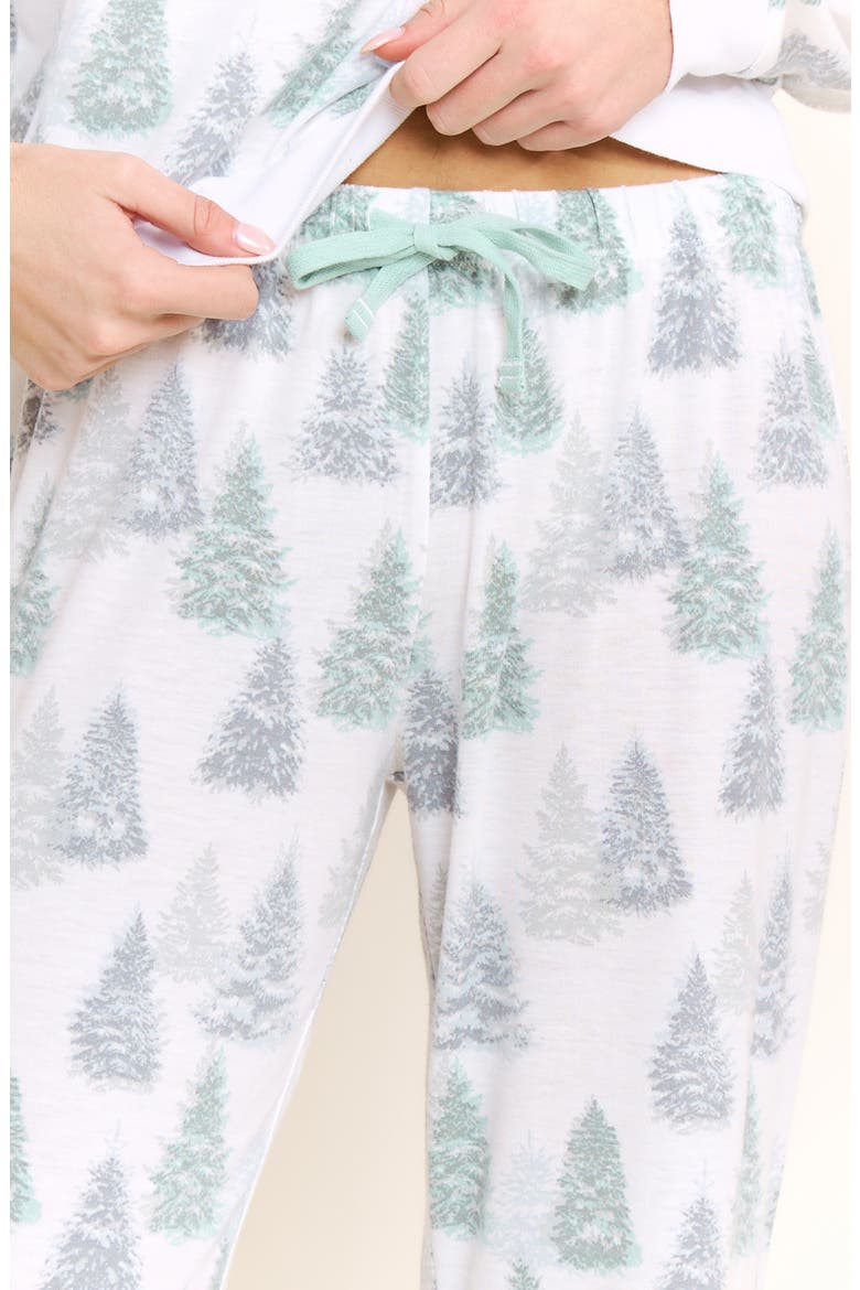 Star Seeker Brushed Jersey Pajamas, Alternate, color, IVORY PINES