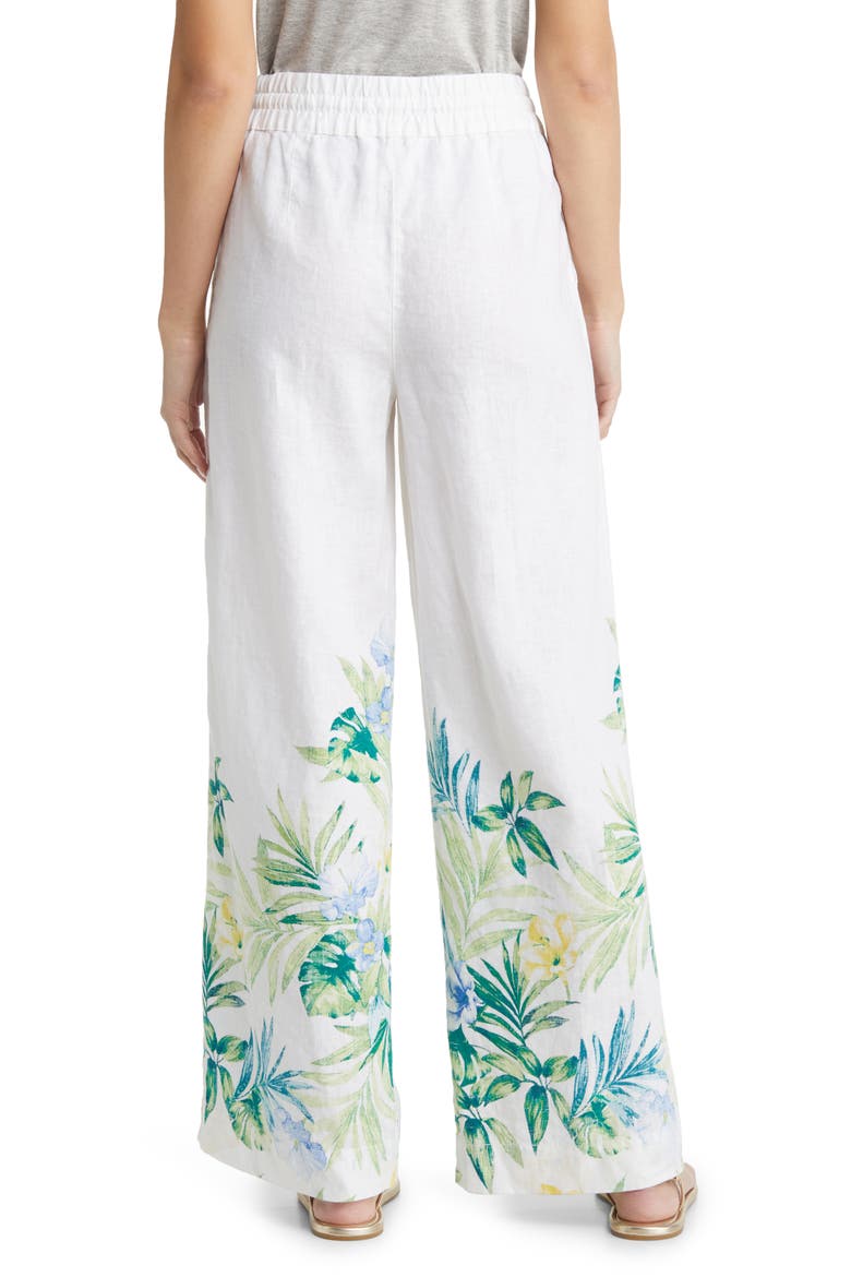 Tropical Retreat Wide Leg Linen Pants, Alternate, color, WHITE