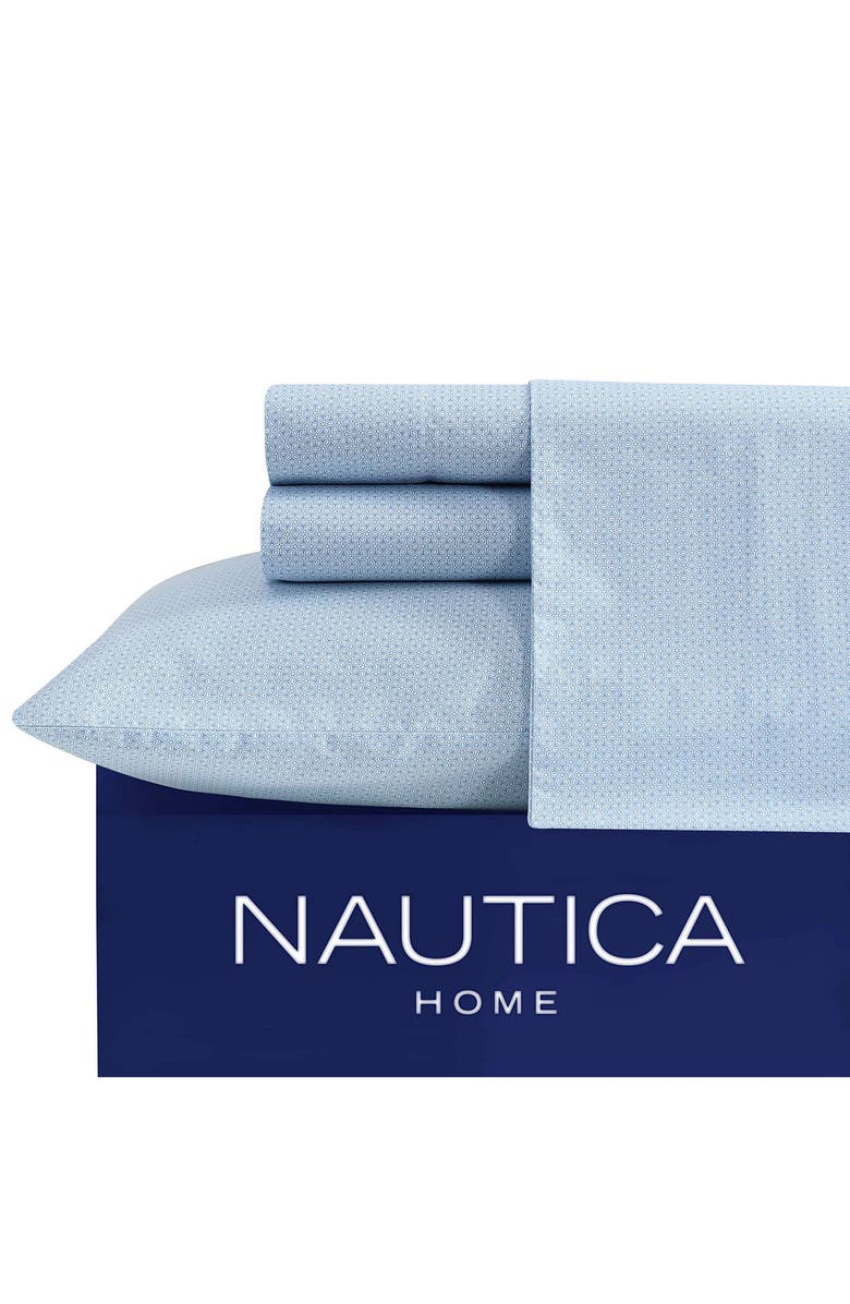 Nautica Geo Floral 200 Thread Count Cotton Percale Sheet Set, Alternate, color, 