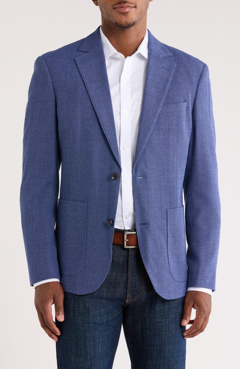 Nordstrom Textured Knit Wool Sport Coat, Main, color, Blue Isola Texture