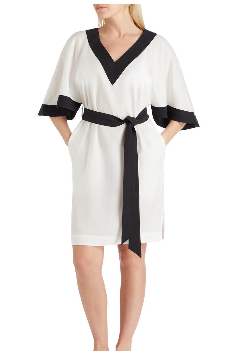 VALIMARE Casia Belted Cover-up Dress, Main, color, Off White