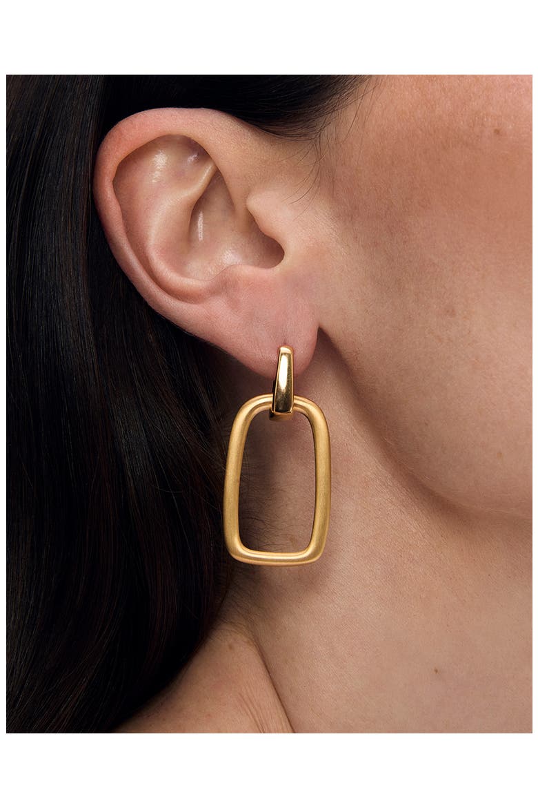 Montecito Drop Hoop Earrings, Alternate, color, GOLD