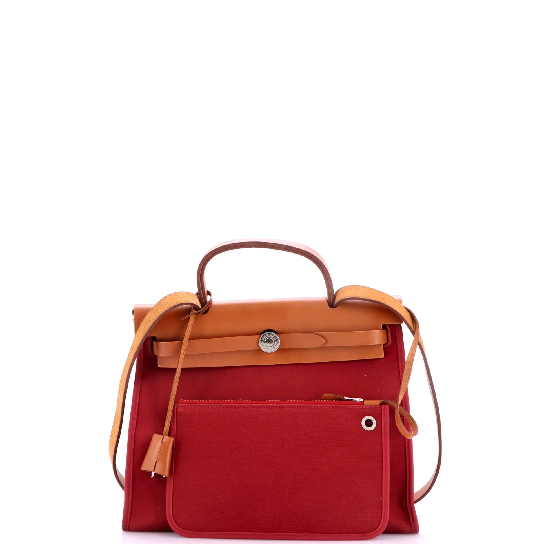 Herbag Zip Leather and Toile 31, Alternate, color, Red