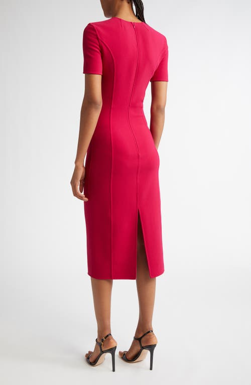 MICHAEL KORS MICHAEL KORS COLLECTION STRETCH WOOL MIDI SHEATH DRESS