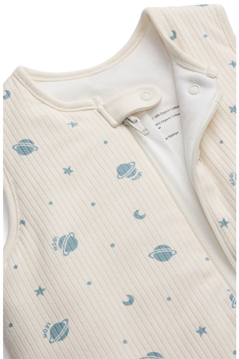 Ribbed Front Opening Sleeping Bag 1.5 Tog, Alternate, color, Space Gardenia & Forget Me Not