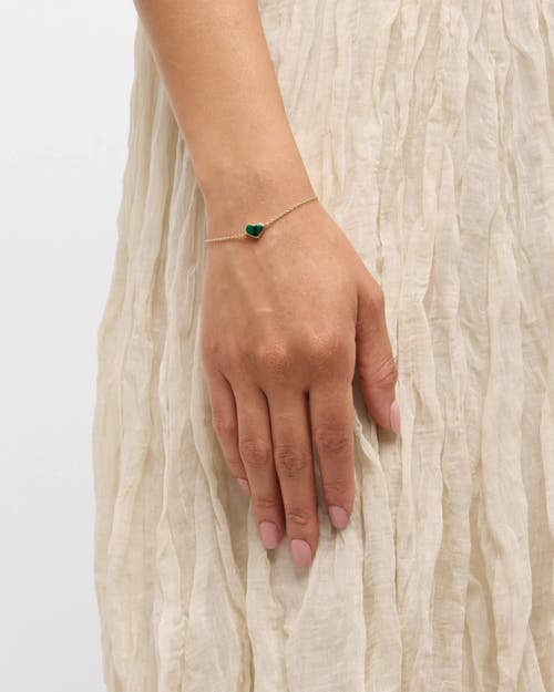 Jan Leslie Heart Bracelet Set In Sterling Silver With 18k Gold Overlay In Green