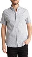 DENIM AND FLOWER Melange Short Sleeve Button-Down Shirt