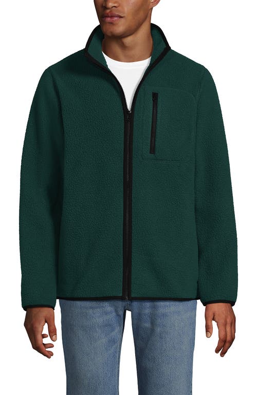 Lands' End Full Zip High Pile Fleece Jacket In Green