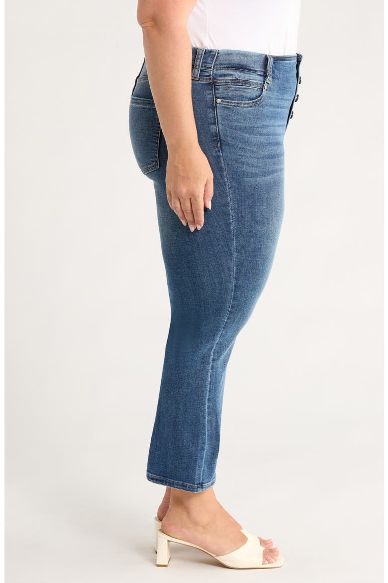 Gia Glider Exposed Button Crop Flare Jeans, Alternate, color, NEOLA
