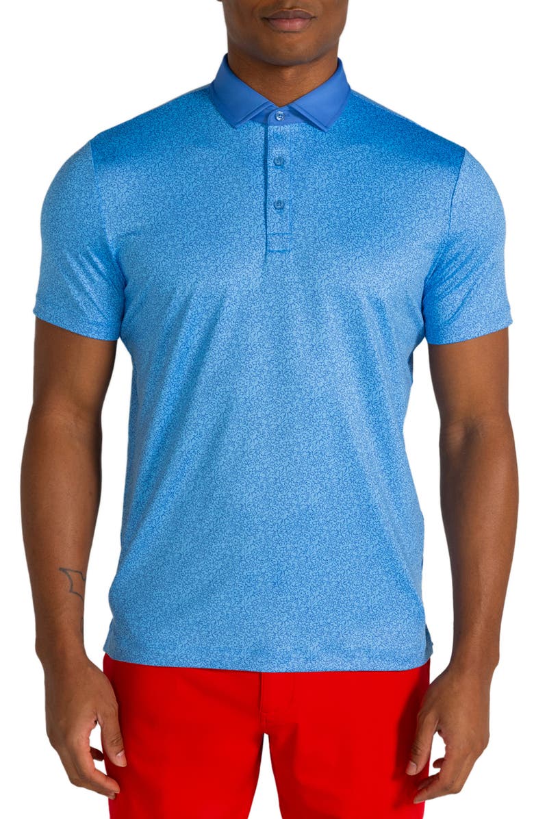 Redvanly Alma Floral Performance Polo, Main, color, Iceberg