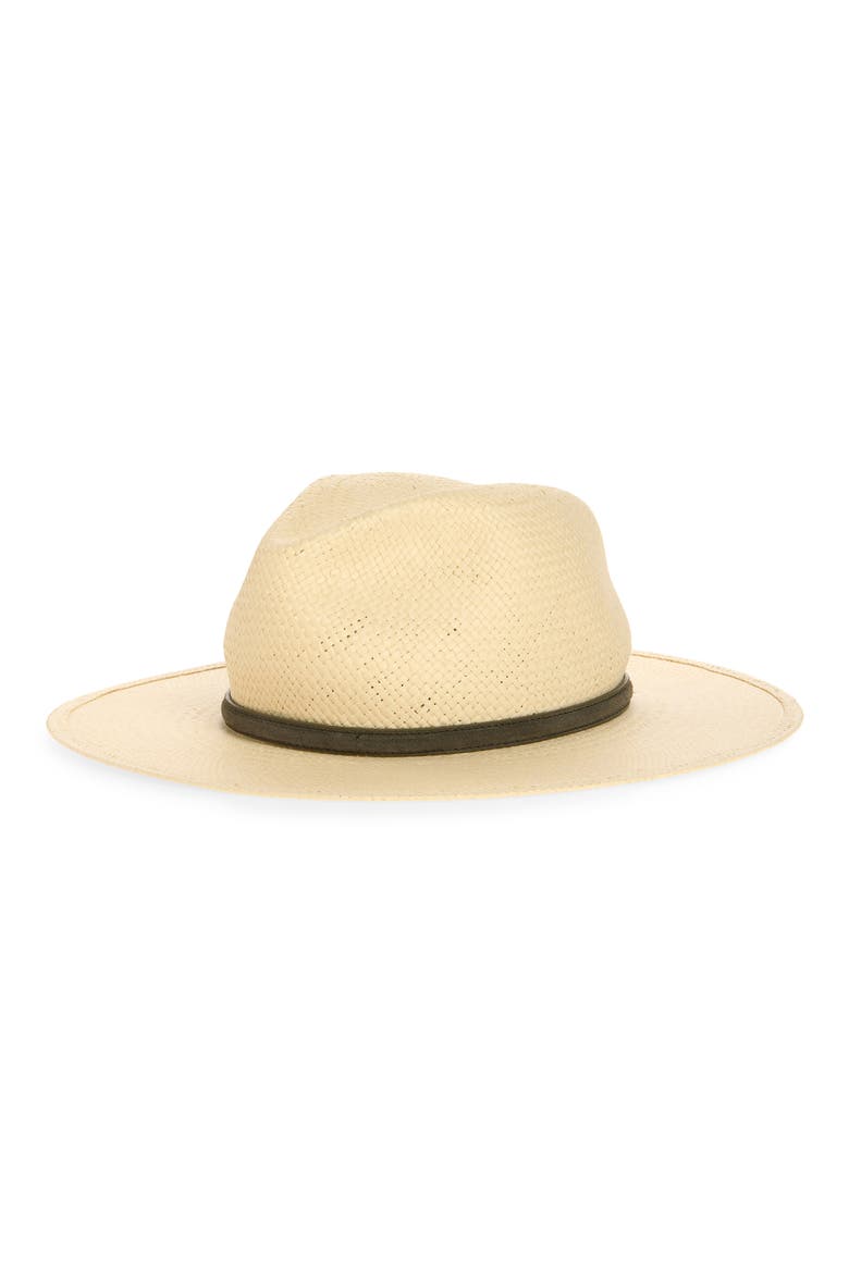Simone Packable Straw Fedora, Main, color, NATURAL / STONE