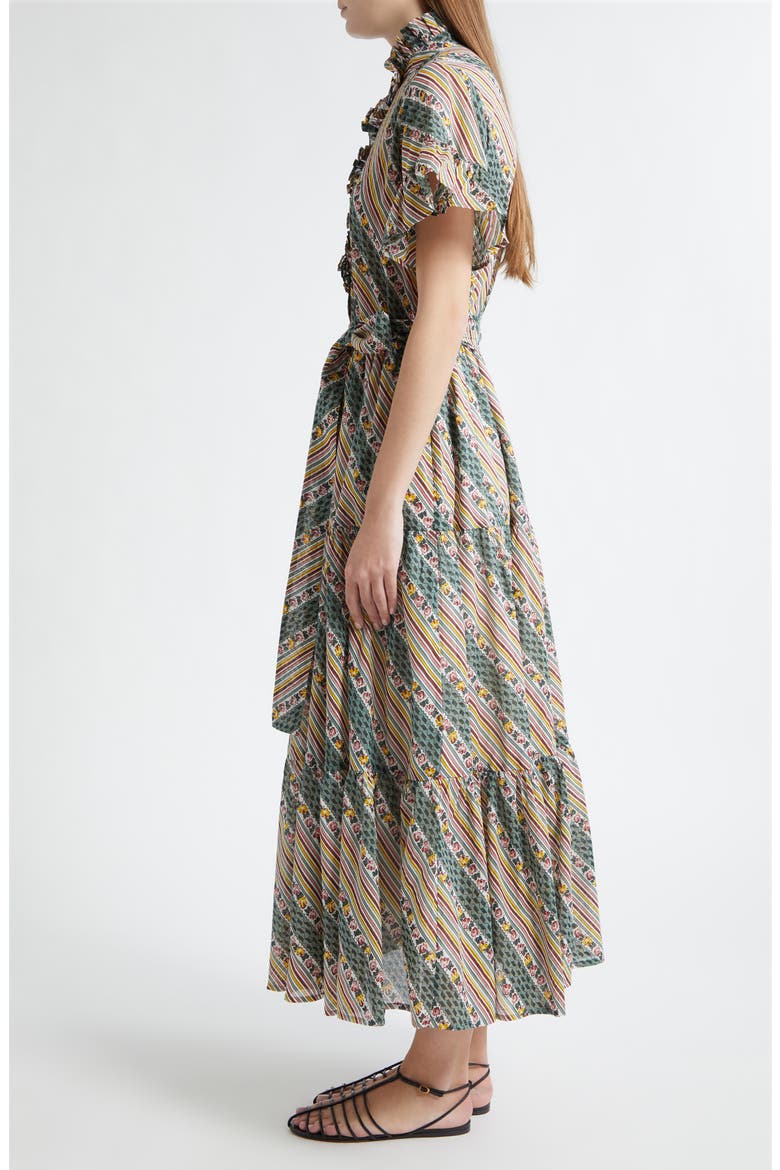 Victoria Ruffle Front Dress, Alternate, color, ROSE STRIPE