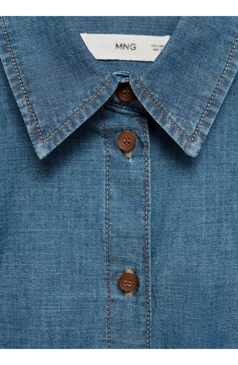 MANGO Nonstretch Denim Button-Up Shirt, Alternate, color, Open Blue