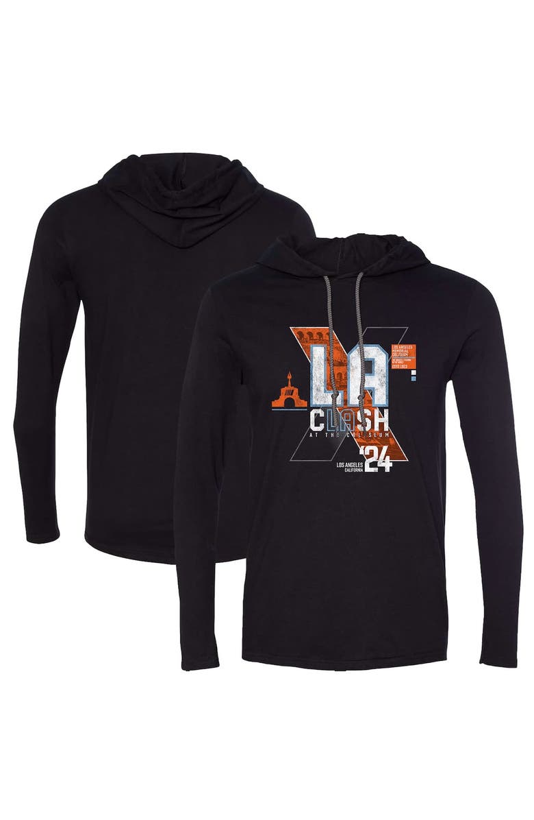 CHECKERED FLAG Men's Checkered Flag Sports  Black 2024 Clash at the Coliseum Graphic Long Sleeve Hoodie T-Shirt, Main, color, 