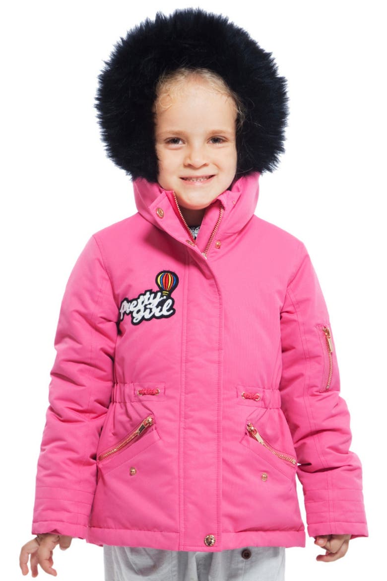 Kids' Parka Jacket with Insulated Hood, Main, color, Hot Pink