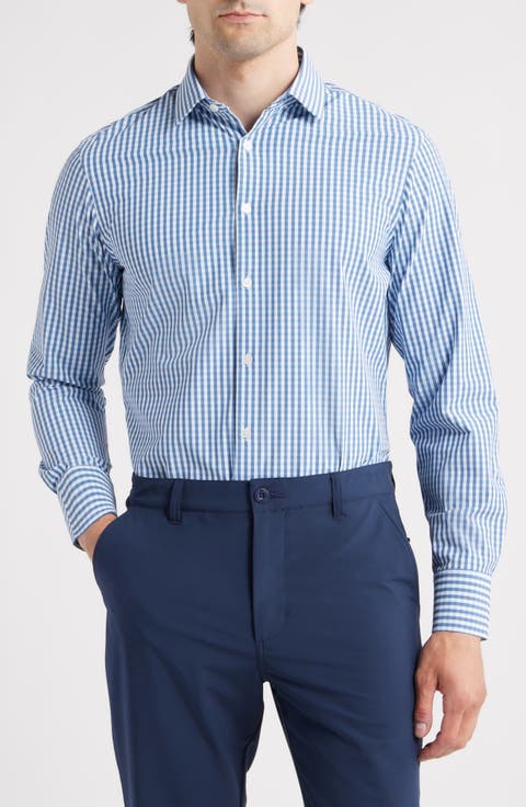 Leeward Trim Fit Check Button-Up Shirt