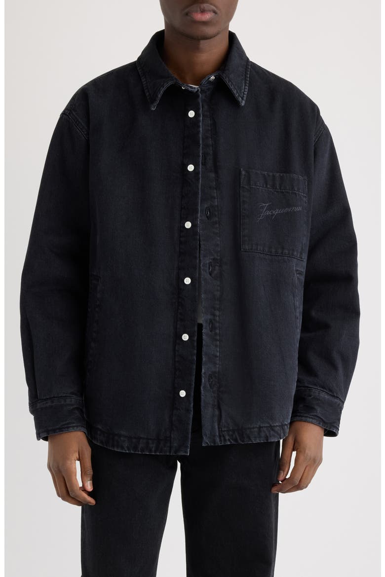 La Chemise Boulanger Oversize Denim Shirt Jacket, Main, color, BLACK 990