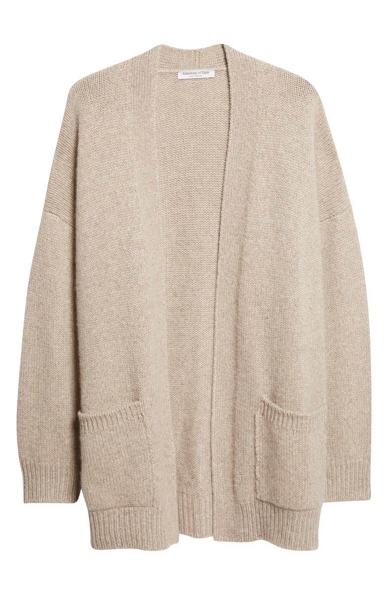 Johnstons of Elgin Bay Slouchy Cashmere & Cotton Cardigan, Alternate, color, Sea Shell