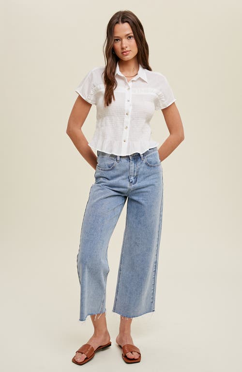 WISHLIST WISHLIST BUTTON FRONT SHIRRED TOP 