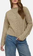 Blu Pepper Raw Edge Mock Neck Cardigan