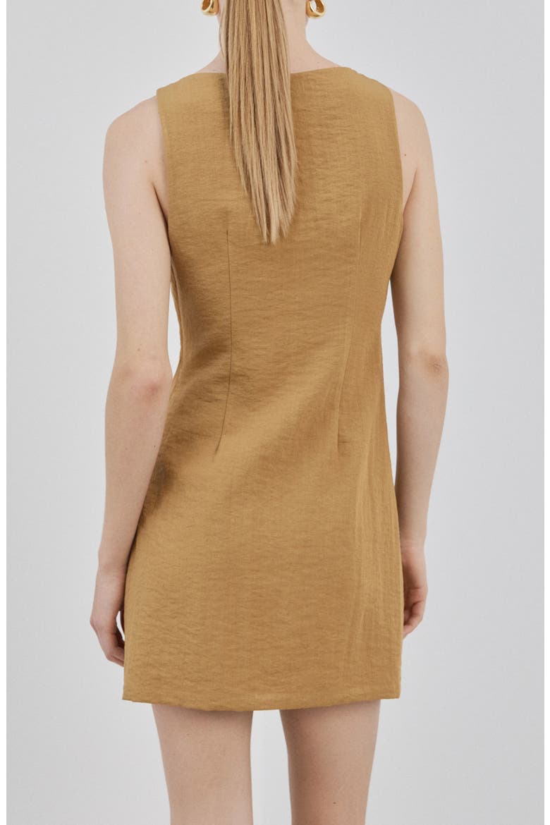 Side Tie Minidress, Alternate, color, MEDIUM BROWN