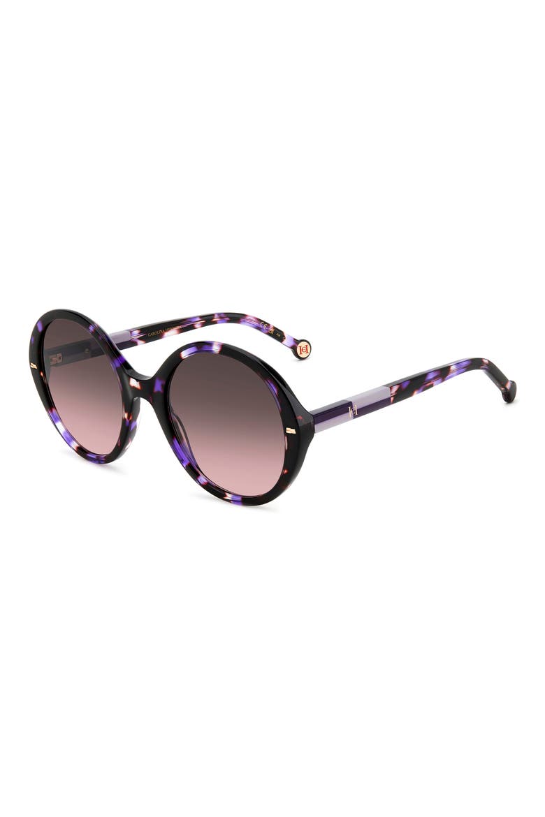 55mm Round Sunglasses, Alternate, color, PURPLE/BLACK/GREY SHADED