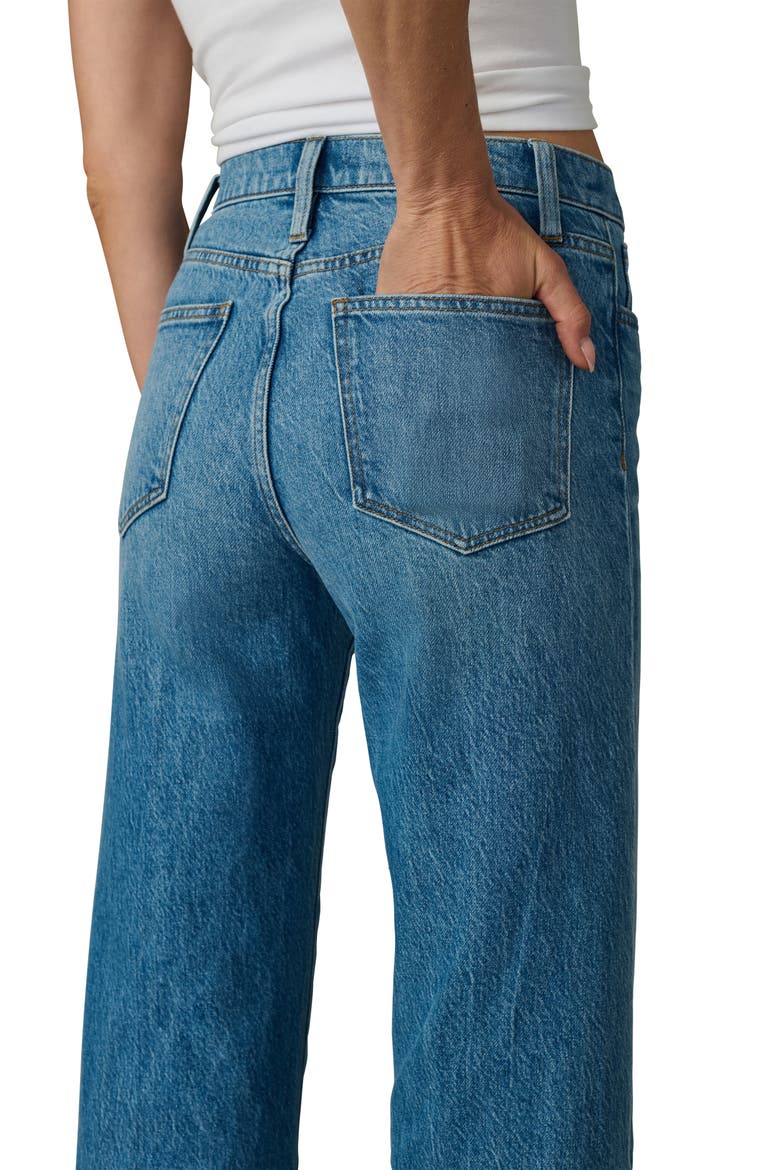 The Blake Raw Hem High Waist Crop Wide Leg Jeans, Alternate, color, GRACEFUL