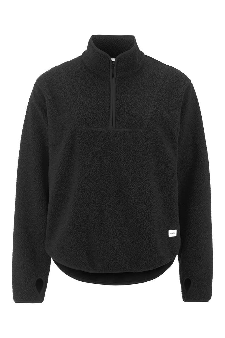 Join High Pile Fleece Half Zip Pullover, Main, color, BLACK