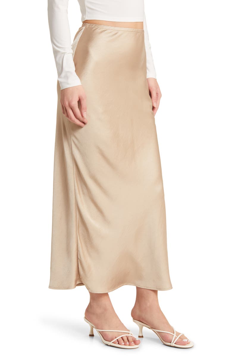 Open Edit Satin Maxi Skirt, Alternate, color,