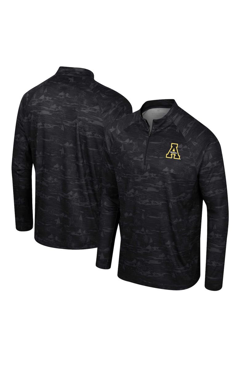 COLOSSEUM Men's Colosseum Black Appalachian State Mountaineers Carson Raglan Quarter-Zip Jacket, Main, color, Black