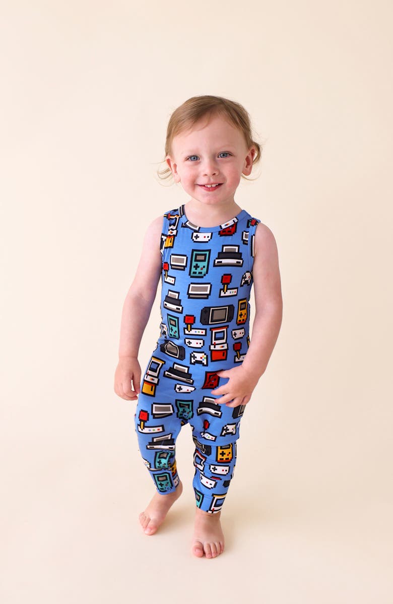 Posh Peanut Game Over Racerback Romper, Alternate, color, 