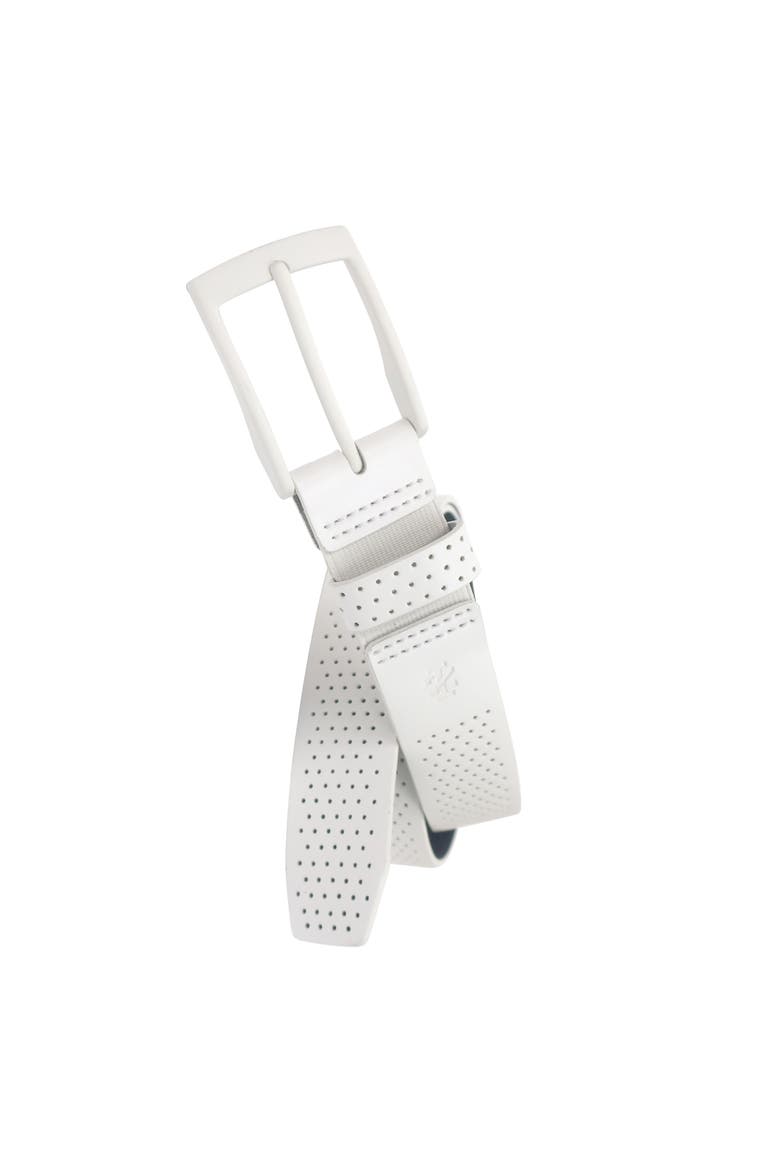 Comfort Stretch Perforated Leather Golf Belt, Alternate, color, White